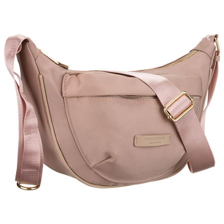 Damen-Umhängetasche aus Nylon in Rosa, mit Reißverschluss - Peterson
