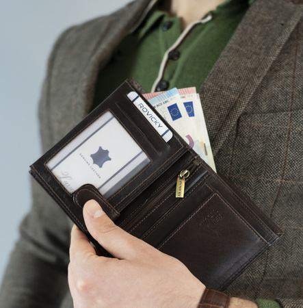 Pionier Herren Geldbörse aus Leder ohne Verschluss – Rovicky