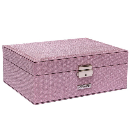 Abschließbare Schmuckschatulle aus Leder, rosa – Peterson