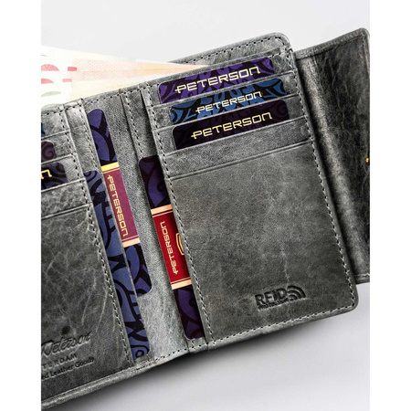 Elegante Karten- und Münzbörse aus Farbverlauf-Leder – Peterson