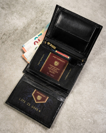 Geschenkset: Herren Geldbörse aus Leder, Kartenetui und Schlüsselanhänger – Peterson