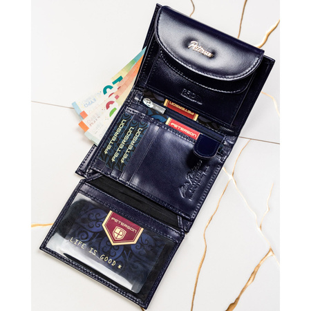 Kleine Damen-Geldbörse aus Leder in violetter Farbe - Peterson