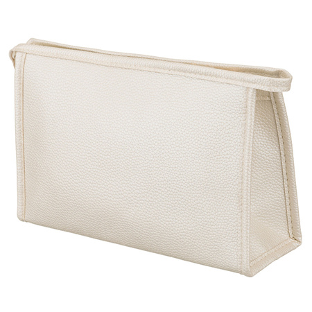 Beige, praktische Kosmetiktasche aus Öko-Leder, einteilig – Rovicky