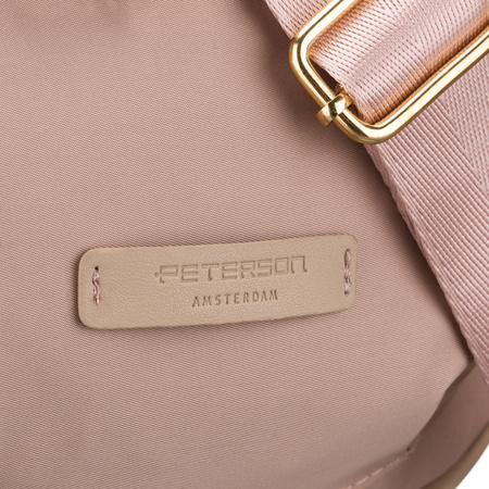 Damen-Umhängetasche aus Nylon in Rosa, mit Reißverschluss - Peterson