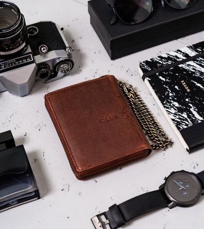 Herren Geldbörse aus Leder mit Reißverschluss – Peterson