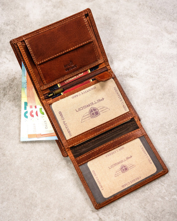 Große Herren Geldbörse aus Leder mit geprägtem Sternzeichen – Peterson