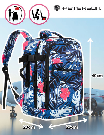 Geräumiger Kabinenrucksack aus Polyester mit Blumenmuster – Peterson