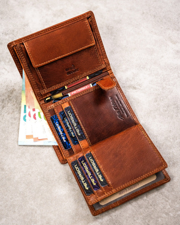 Große Herren Geldbörse aus Leder mit geprägtem Sternzeichen – Peterson