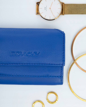 Kleine Damen Geldbörse mit Druckknopf aus echtem Leder – Rovicky