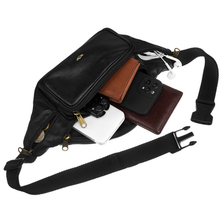 Herren Gürteltasche schwarz aus Leder – Peterson