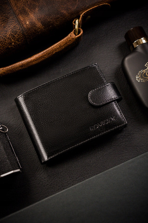 Große Herren Geldbörse aus Leder mit Druckknopfverschluss – Rovicky