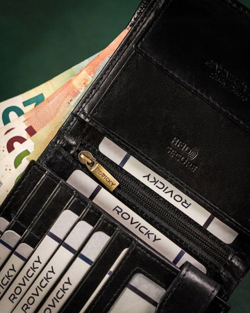 Große Herren Geldbörse aus Leder mit RFID-Schutz – Rovicky