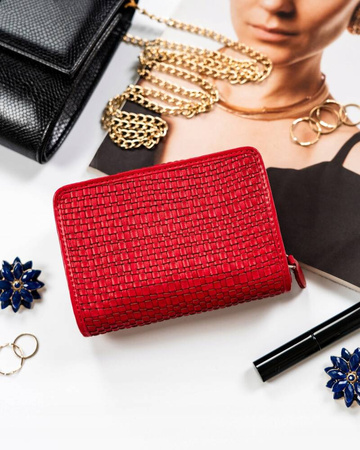 Damen Geldbörse aus Leder mit Druckknopfverschluss – Rovicky