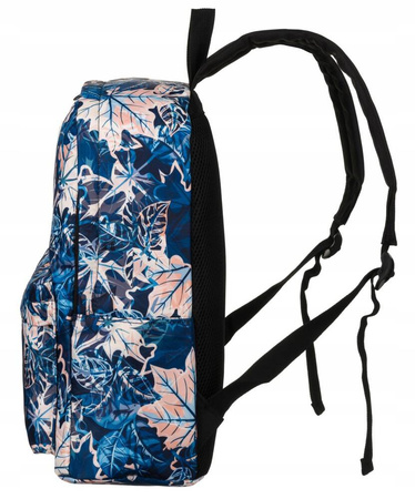 Schulrucksack mit blauen und rosafarbenen Blättern, verstellbare Schultergurte – Peterson