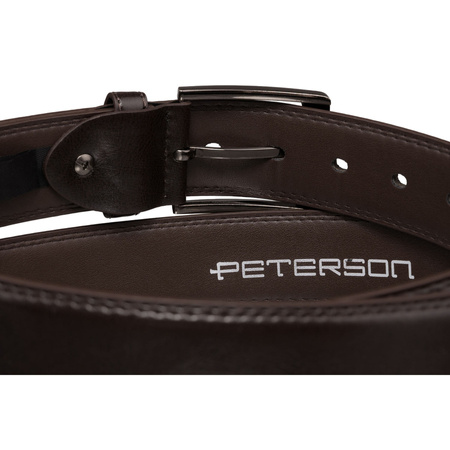 Brauner Herren-Gürtel aus Öko-Leder mit traditioneller Schnalle - Peterson