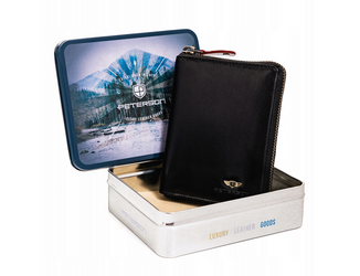 Große Herren Geldbörse aus Leder mit Reißverschluss – Peterson