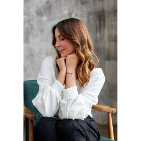 Silberner Charm Rund mit Herzmuster und Anhänger für Modulararmband – Peterson