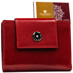 Damen Geldbörse kompakt rot aus Leder – Peterson