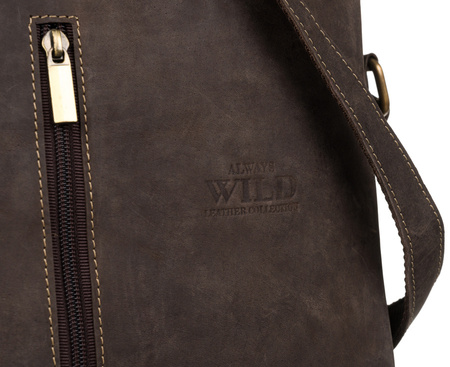 Herren Umhängetasche aus Leder mit Taschen – Always Wild