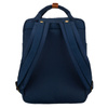 Dunkelblauer Damen-Rucksack aus Polyester und Öko-Leder, mit Reißverschluss - Peterson