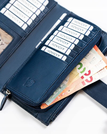 Große Damen Geldbörse aus Echtleder – Rovicky