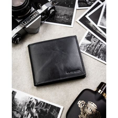 Große Herren-Geldbörse aus Leder in Schwarz mit RFID-System - Peterson