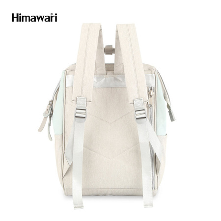 Geräumiger Laptop Rucksack in Ecru und Mintgrün mit USB-Anschluss – Himawari