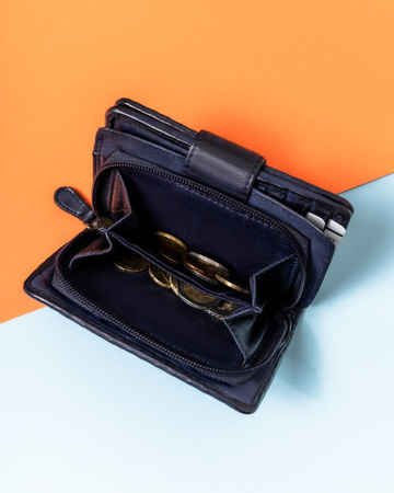 Marineblaue Damen Geldbörse für Dokumente und Karten mit RFID – Rovicky