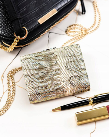 Kleine Damen Geldbörse aus Leder mit Druckknopf und Bügelverschluss – Lorenti