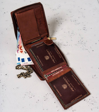 Große Herren Geldbörse aus Leder mit Kette – Peterson