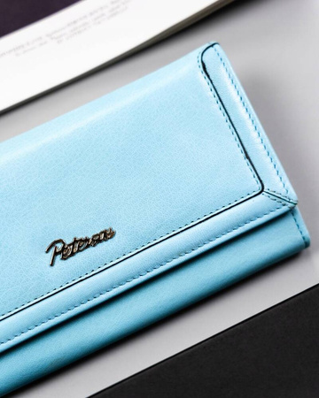 Große Damen Geldbörse aus Leder mit Bügel- und Druckknopfverschluss – Peterson