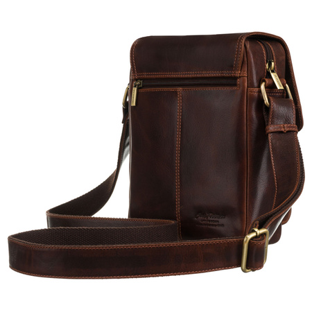 Herren Ledertasche in Braun mit Klappe – Peterson