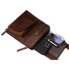 Braune Herren-Umhängetasche aus Naturleder mit Reißverschluss – Peterson