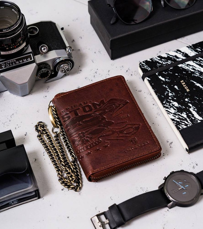 Herren Geldbörse aus Leder mit Reißverschluss – Peterson