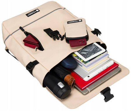 Robuster City Rucksack aus Synthetikmaterial mit Etui im Set – Peterson