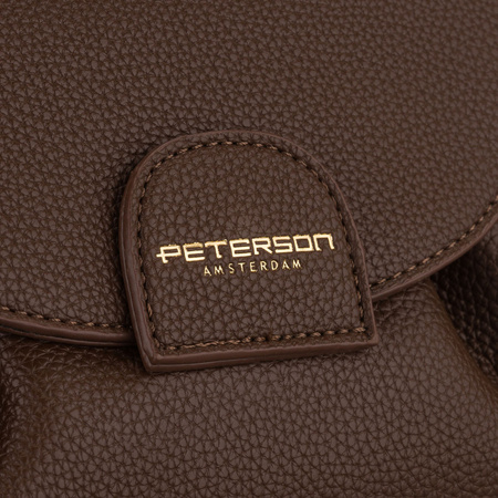 Braune Damen-Umhängetasche aus Kunstleder mit Magnetverschluss – Peterson
