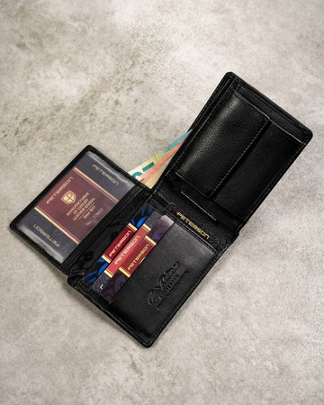 Geschenkset: kleine Herren Geldbörse aus Leder und Schlüsselanhänger – Peterson