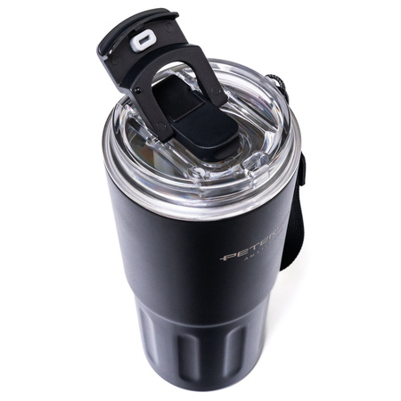 Thermobecher aus Edelstahl in Schwarz – Peterson
