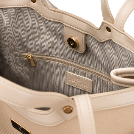 Klassische, beige Damen-Handtasche mit Magnetverschluss – Peterson