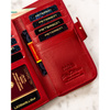 Lackierte, vertikale Damen Geldbörse aus Leder in Rot – Peterson
