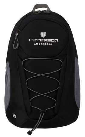Leichter, schwarzer Wanderrucksack mit Brustgurt – Peterson
