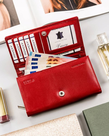 Große Damen Geldbörse aus Leder mit RFID-Schutz – Rovicky