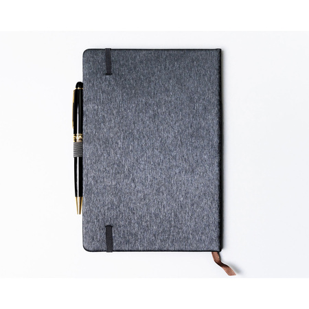 Notizbuch im A5-Format in Grau, liniert – Peterson