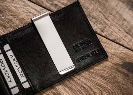 Kleine Herren Geldklammer aus echtem Leder – Rovicky