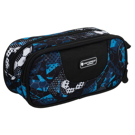 Zweifach-Schulmäppchen mit Fußballmuster – Peterson