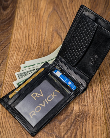 Schwarze Herren Geldbörse aus Echtleder – Forever Young®