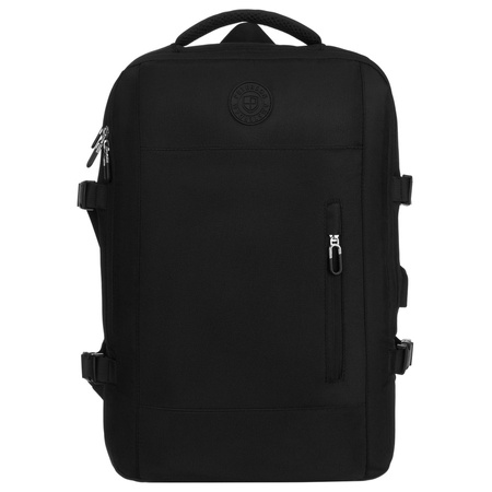 Schwarzer Reise-Rucksack, ideal als Handgepäck für das Flugzeug - Peterson