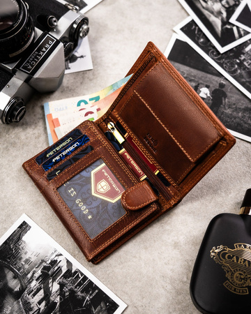 Große Herren Geldbörse aus Leder mit geprägtem Sternzeichen – Peterson