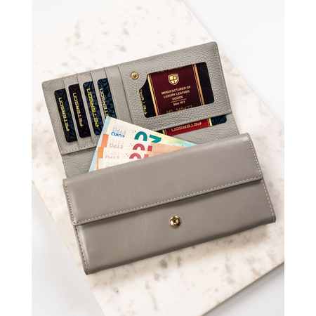 Damen Geldbörse aus echtem Leder mit Blumenmuster und RFID-Schutz – Peterson