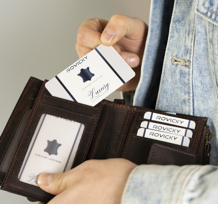 Herren Geldbörse aus Echtleder im Retro-Stil – Rovicky